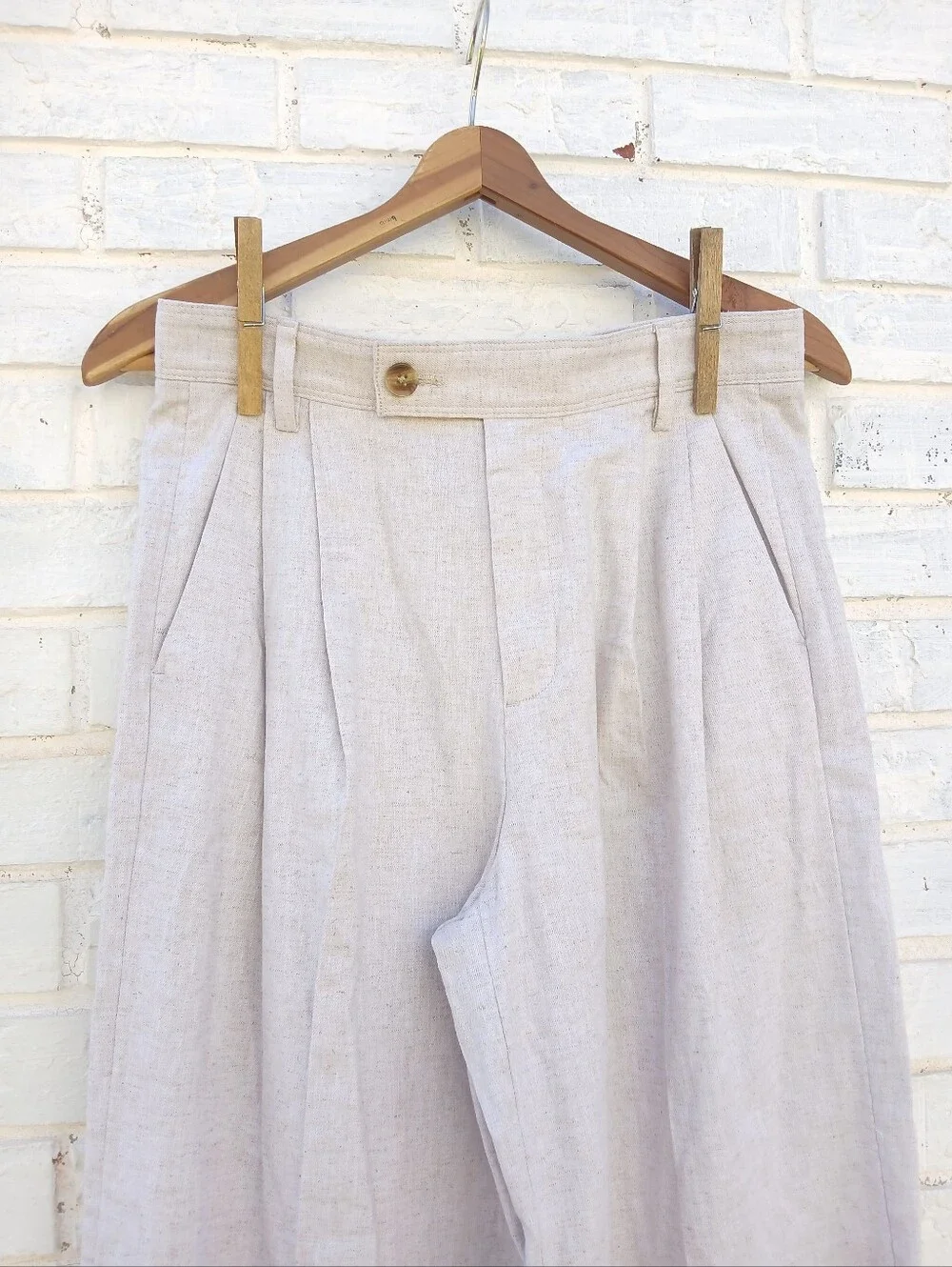 NWT $100 Banana Republic Linen Blend Pleated Wide Leg Pants